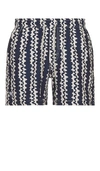Oas Blue Scribble Relaxed Fit Swim Trunks In Blue
