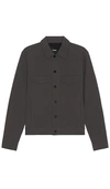 Theory River Stretch Neoteric Twill Trucker Jacket In Dark Grey