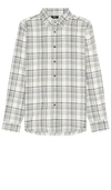 Theory Gray Irving Shirt In Ivory Multi