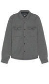 Rhone Fleece Shacket In Dark Gray Heather