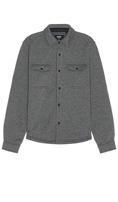 Rhone Fleece Shacket In Dark Gray Heather