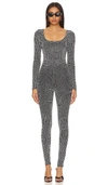Good American Cystal Long Sleeve Jumpsuit In Black001