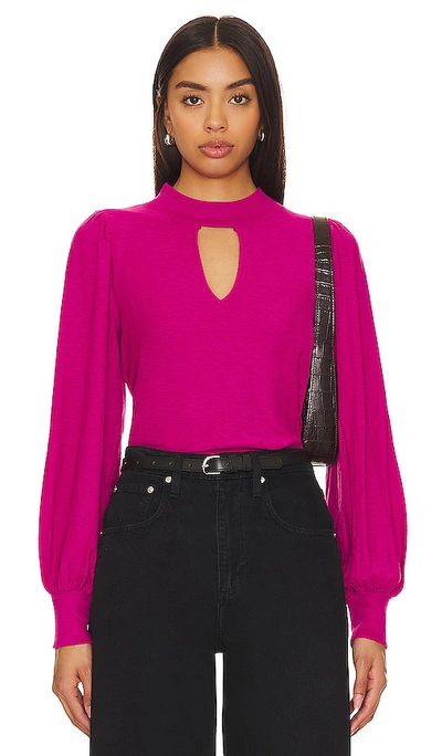 Nation Ltd Shelby Cut Out Tee In Miss Magenta