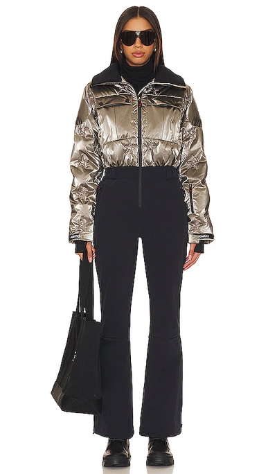 Perfect Moment Helen Ski Suit In Silver Foil