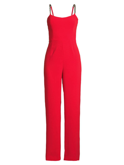 Lilly Pulitzer Women's Zemira Chainlink Sleeveless Jumpsuit In Amaryllis Red