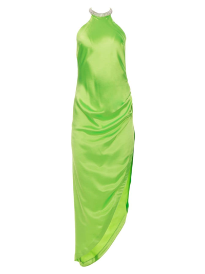 Retroféte Maria Halter Neck Midi Dress In Green