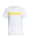 Alexander Mcqueen Mc Queen Graffiti T-shirt In White/yellow