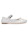 Miu Miu Women's Satin Ballet Flats In White