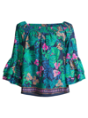 Lilly Pulitzer Kaori Off-the-shoulder Top In Low Tide Navy