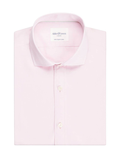 Alder & Green Men's Cotton Twill Slim-fit Shirt In Pink