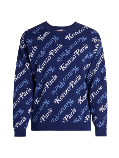 Kenzo By Verdy Cotton Blend Knit Sweater In Blue