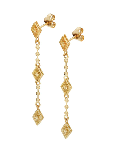 Oradina Women's 14k Yellow Gold Roma Diamond Drop Earrings