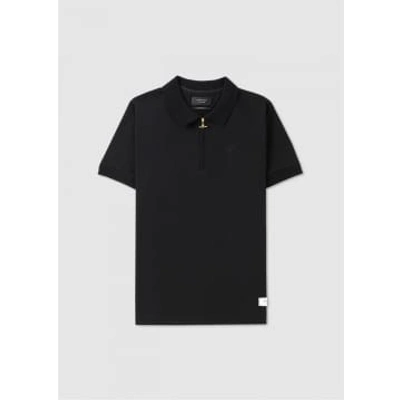 Android Homme Mens Reg Fit Zip Poloshirt In Black