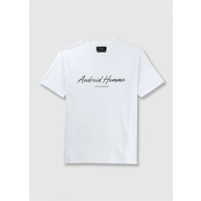 Android Homme Mens Box Fit Gaussian Graphic T-shirt In White