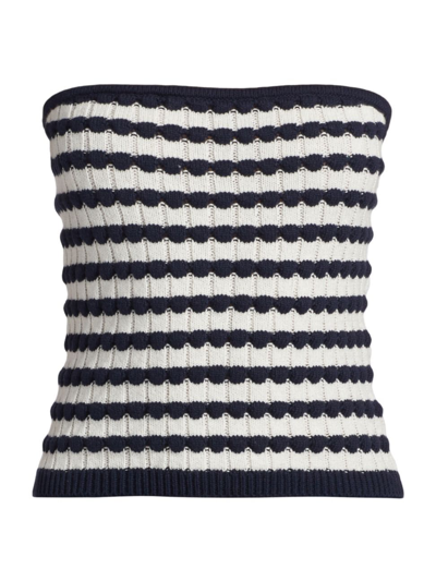 Splendid Women's Parker Striped Knit Tube Top In Navy Stripe