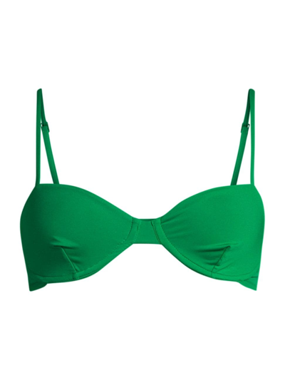 Haight X Tina Kunakey Adjustable Tina Bikini Top In Digital Green