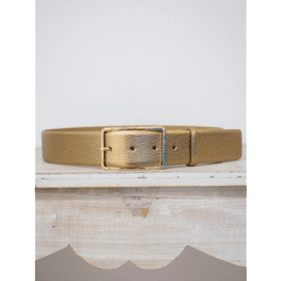 Abro Gold Belt With Square Buckle