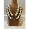 ACCESS FASHION DOUBLE ROW PEARL NECKLACE
