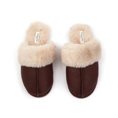 Chelsea Peers Unisex Suedette Chocolate Cuffed Dome Slippers In Brown