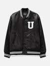 Undercover Satin Stadium Bomber Jacket In Black
