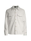 Vince Cotton Blend Shirt Jacket In Grey