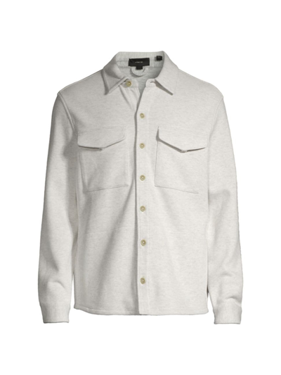Vince Cotton Blend Shirt Jacket In Grey