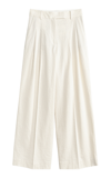 By Malene Birger Cymbaria Cotton-blend Seersucker Wide-leg Pants In Ivory