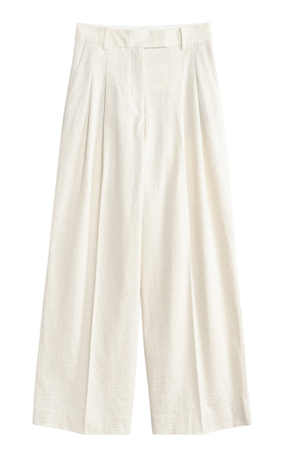 By Malene Birger Cymbaria Wide-leg Pleated Pants In Neutrals