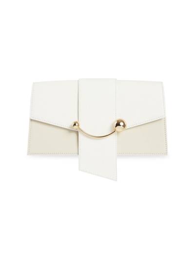 Strathberry Women's Mini Crescent Leather Crossbody Bag In Vanilla Diamond