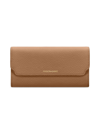 Maison De Sabre Women's Long Leather Flap Wallet In Sandstone Lily