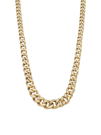 Oradina Women's 14k Yellow Gold Carmine Curb Graduated Necklace