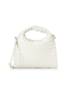 Bottega Veneta Women's Mini Hop Intrecciato Leather Crossbody Bag In White