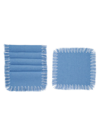 Tina Chen Designs Hand-knotted Fringe Cocktail Napkin 6-piece Set In Blue