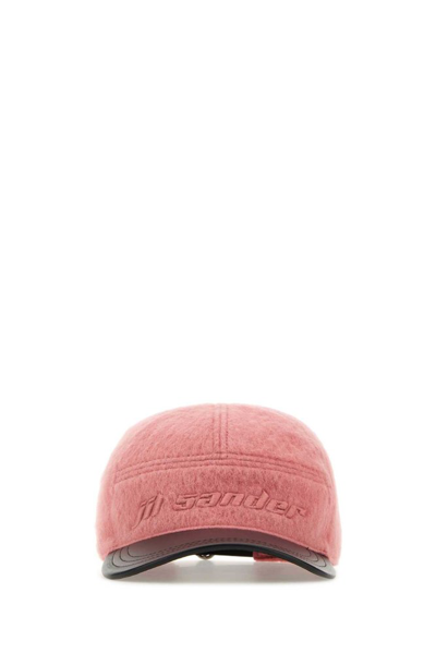 Jil Sander Logo-embroidered Brushed Baseball Cap In Pink