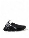 DOLCE & GABBANA BLACK SORRENTO SLIP ON LOW TOP SNEAKERS SHOES