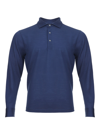 GRAN SASSO BLUE WOOL LONG SLEEVES POLO SWEATER