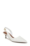 Sarto By Franco Sarto Kimberly Half D'orsay Pointed Toe Kitten Heel Pump In White