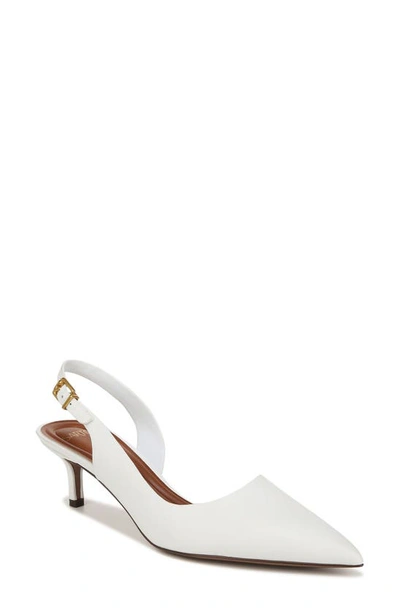 Sarto By Franco Sarto Kimberly Half D'orsay Pointed Toe Kitten Heel Pump In White