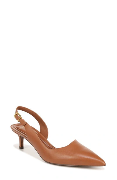 Sarto By Franco Sarto Kimberly Half D'orsay Pointed Toe Kitten Heel Pump In Cognac