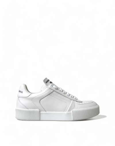 Dolce & Gabbana White Leather Miami Logo Womens Sneakers Shoes