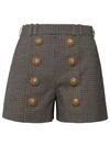 Balmain Women's Hw 8 Btn Prince Of Wales Pleated Sh Pant In Multicolor