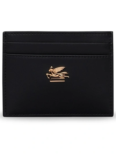 Etro Black Leather Card Holder