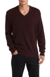 Vince Cashmere V-neck Sweater In Pinot Vino