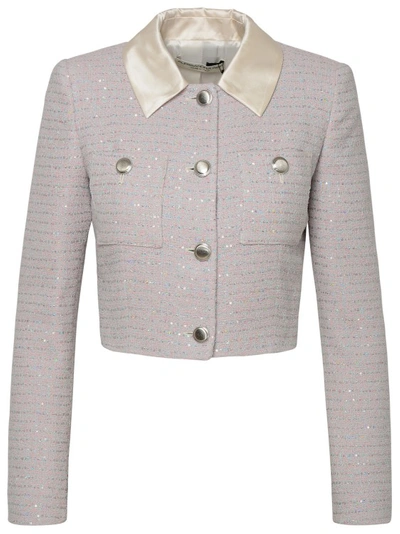 Alessandra Rich Pink Cotton Blend Jacket In Light Blue