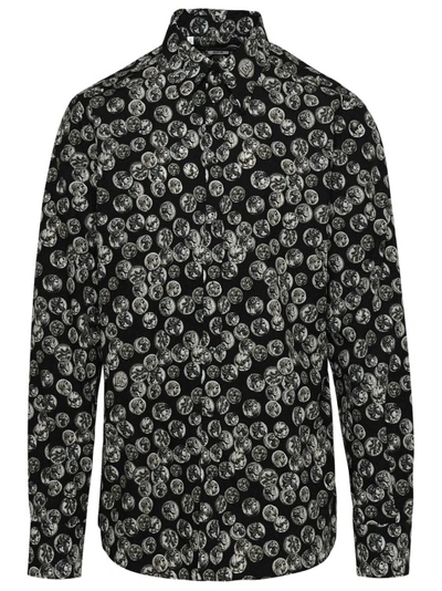 Dolce & Gabbana Coint Print Martini Shirt In Black