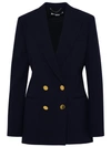 Stella Mccartney Blue Wool Blend Blazer Jacket In Blue