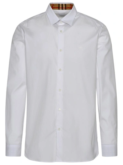 BURBERRY SHERFIELD SHIRT IN WHITE COTTON