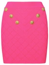 BALMAIN VISCOSE BLEND MINISKIRT FUCHSIA