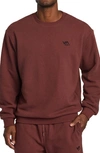 Rvca Essential Logo Embroidered Sweatshirt In Burgundy