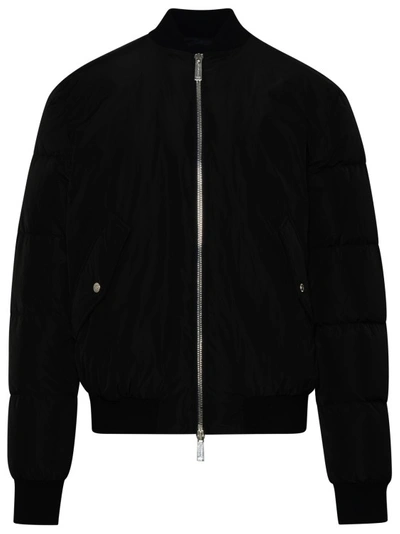 Dsquared2 Icon Nylon Down Jacket With Embossed Monogram In Animal Print
